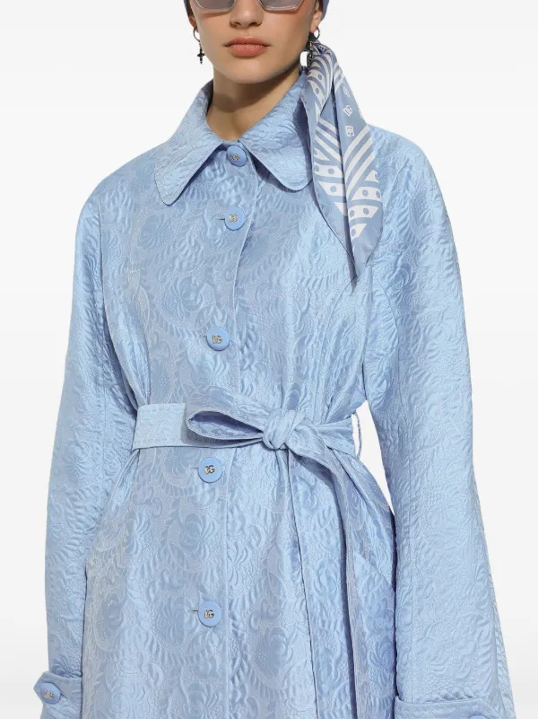 Dolce & Gabbana single-breasted Brocade Coat | Blue | FARFETCH