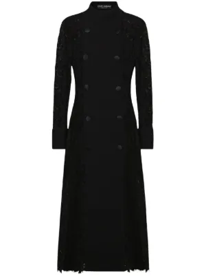 Dolce & Gabbana double-breasted Long Coat | Black | FARFETCH