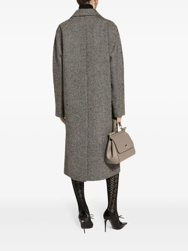 Dolce & Gabbana ヘリンボーン ロングコート Dolce & Gabbana ヘリンボーン コート | ブラウン | FARFETCH JP