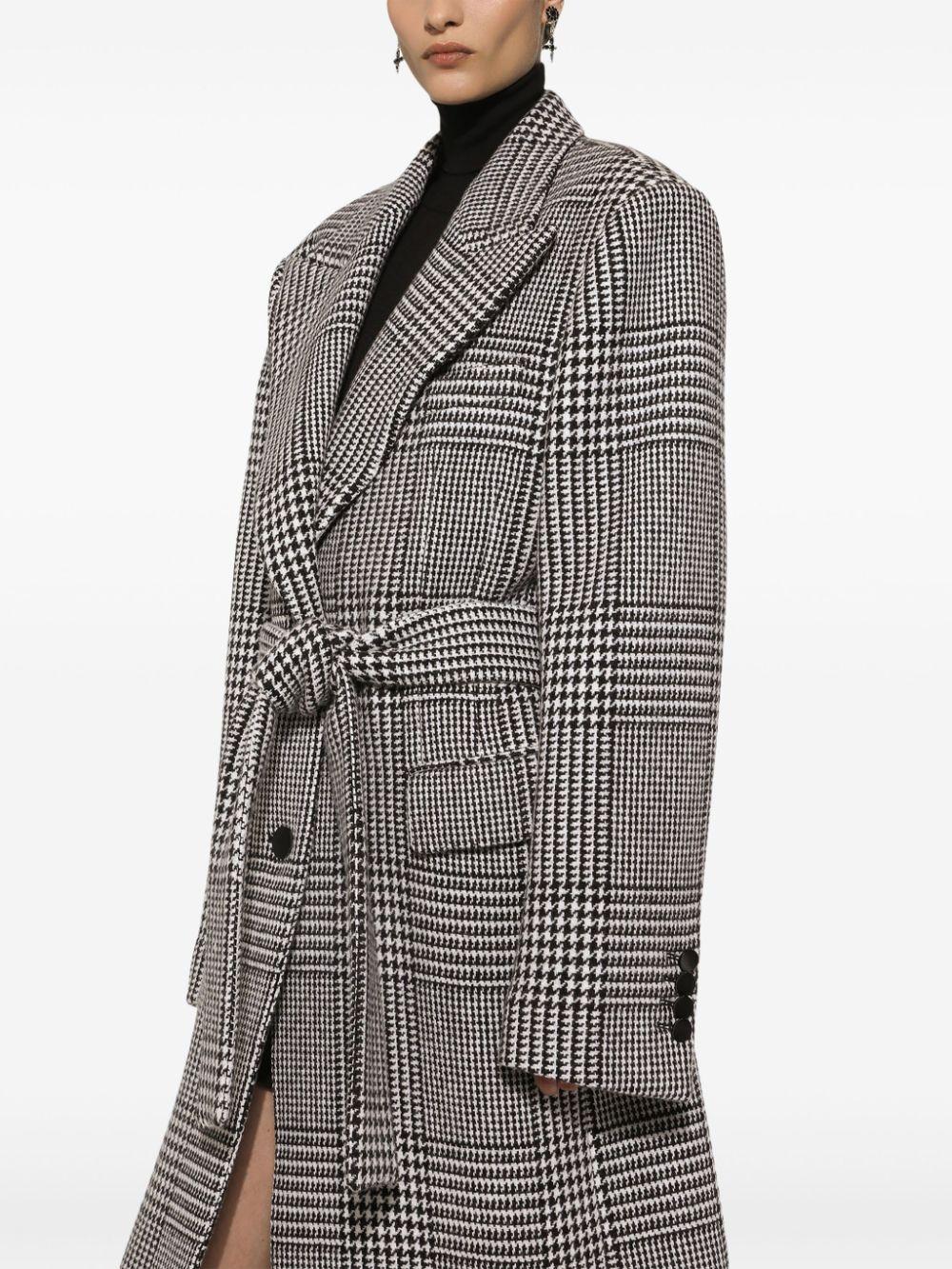 Dolce Gabbana Check Pattern Coat Grey Farfetch