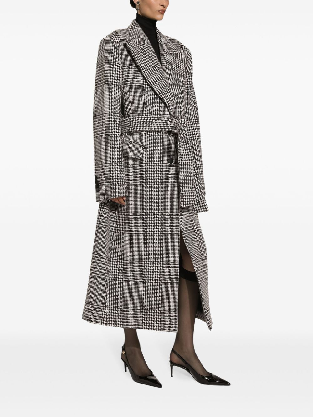 Dolce Gabbana Check Pattern Coat Grey Farfetch