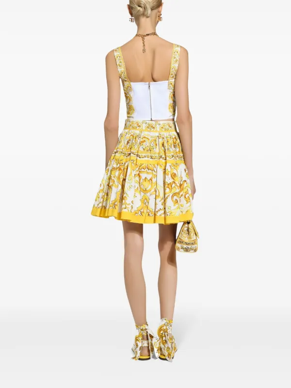 スカート DOLCE & GABBANA MAJOLICA PRINT PLEATED SKIRT Majolica-print pleated skirt in Multicolor for Women