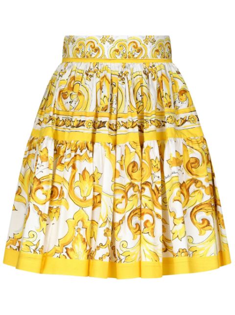 Dolce & Gabbana Majolica-print pleated skirt