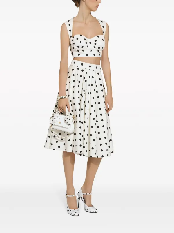 ワンピース DOLCE GABBANA Women Mid Skirts F6JHPTFPTAZ HG3TN White Dolce & Gabbana polka-dot Midi Skirt | White | FARFETCH