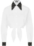 Dolce & Gabbana polka-dot print cropped shirt - White