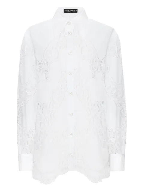 Dolce & Gabbana camisa de popelina con bordado floral
