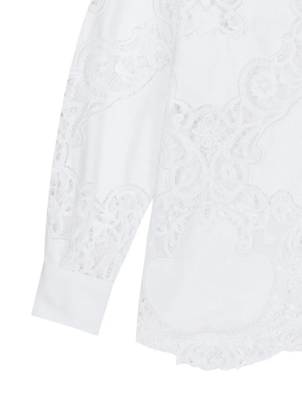 Dolce & Gabbana Popeline shirt met geborduurde bloemen Wit