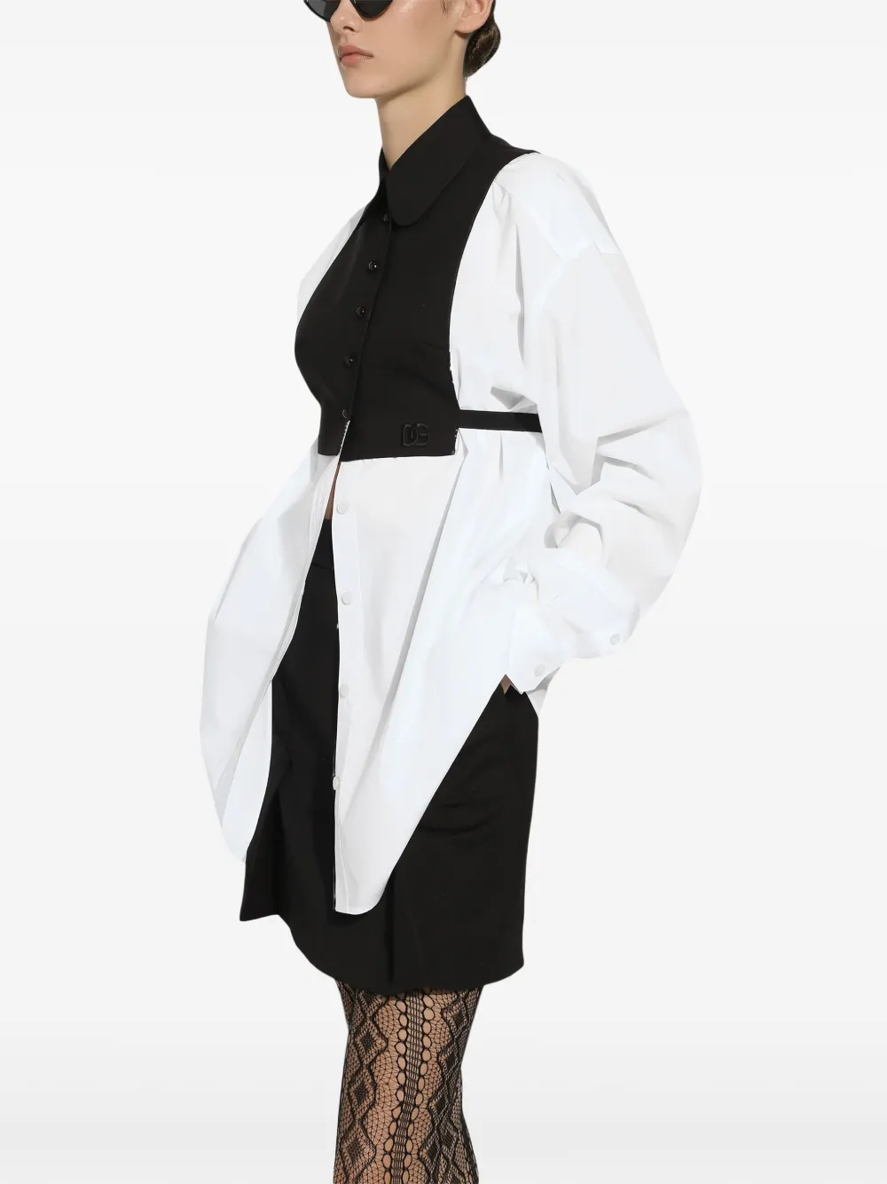 Dolce & Gabbana Oversized blouse met bies Wit