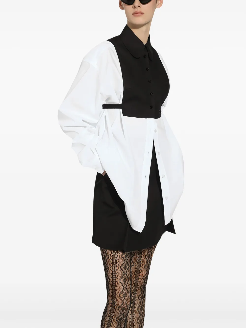 Dolce & Gabbana Oversized blouse met bies Wit