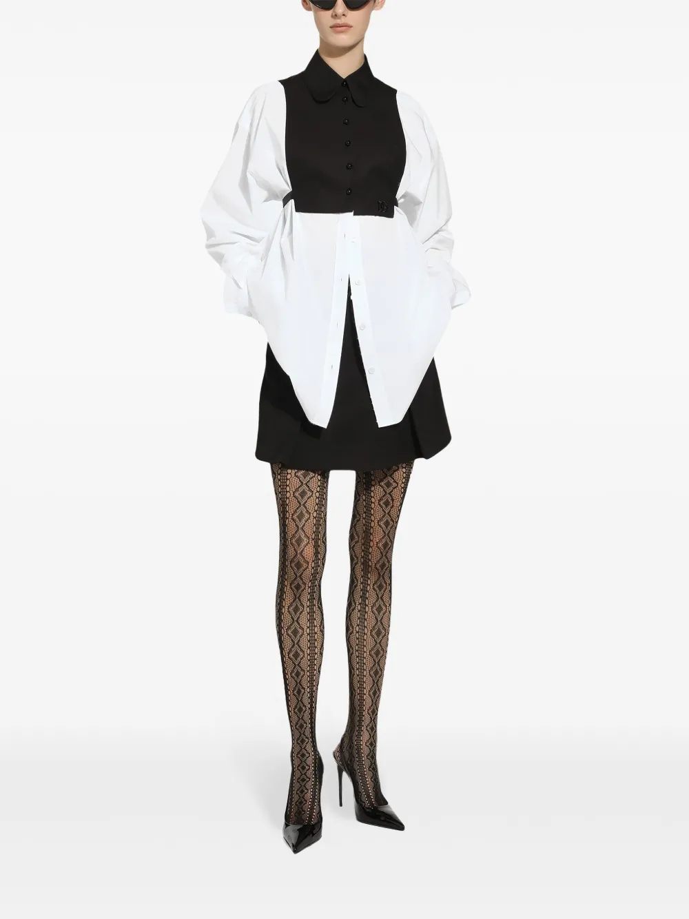 Dolce & Gabbana Oversized blouse met bies - Wit