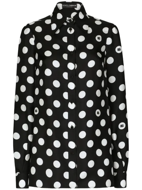 Dolce & Gabbana camisa de seda con estampado de lunares