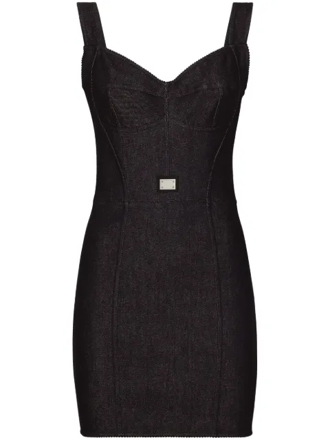 Dolce & Gabbana vestido estilo bustier con placa del logo