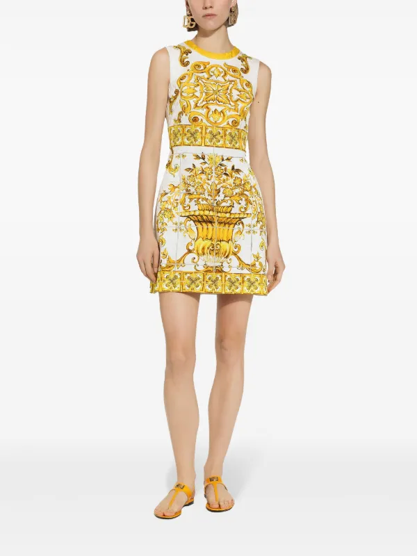 Dolce & Gabbana ベージュ レース ノースリーブドレス 36
