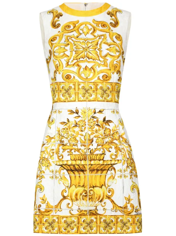 Dolce & Gabbana Majolica ノースリーブ シルクドレス