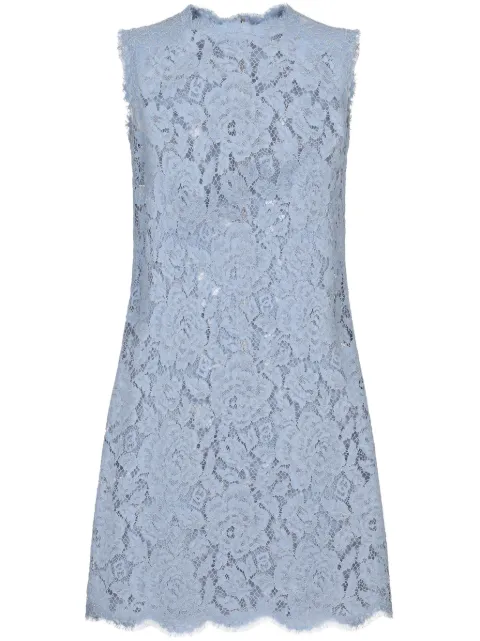 Dolce & Gabbana floral-lace shift mini dress