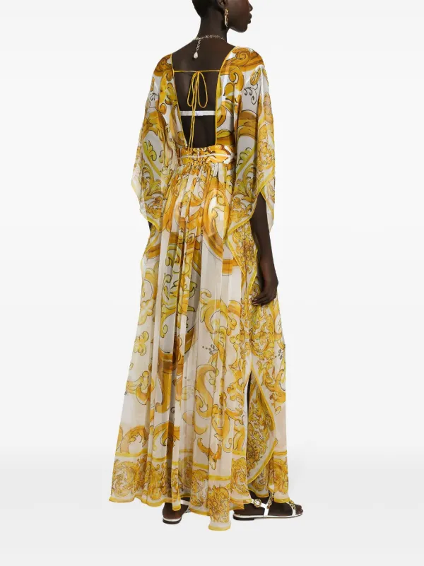 Dolce & Gabbana Abito Con Stampa Maioliche | Giallo