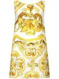 Dolce & Gabbana Majolica-print silk minidress - Yellow