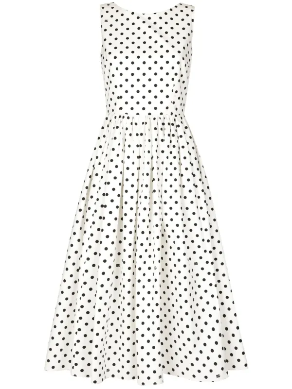 【Dolce & Gabbana】polka dot ホルターネック 水着 (ホワイト) Polka-dot halterneck swimsuit in white - Dolce Gabbana