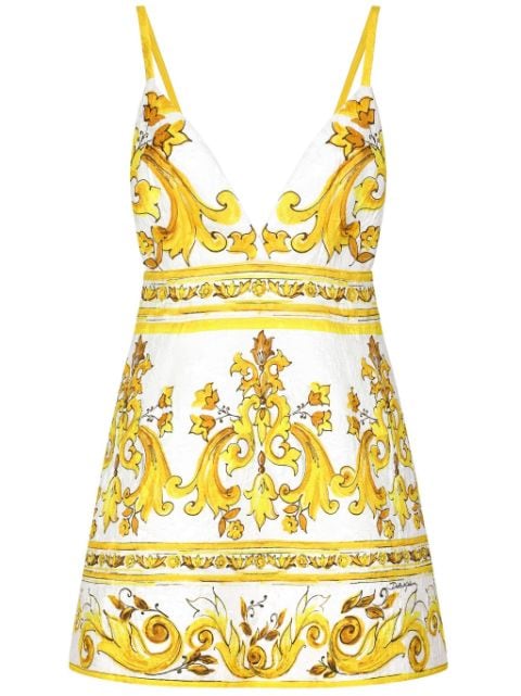 Dolce & Gabbana vestido corto con estampado Mayólica