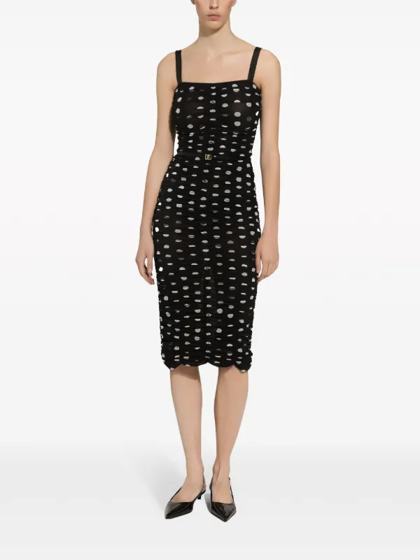 Dolce Gabbana polka dot Tulle Midi Dress Black FARFETCH CA