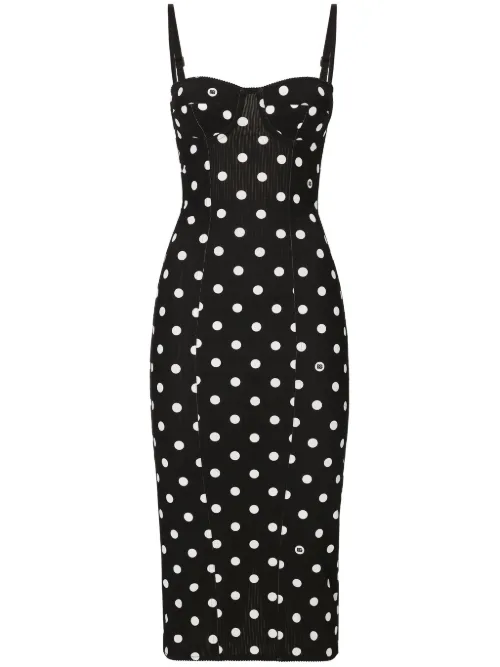 Robe mi-longue à pois - Dolce & Gabbana - Modalova