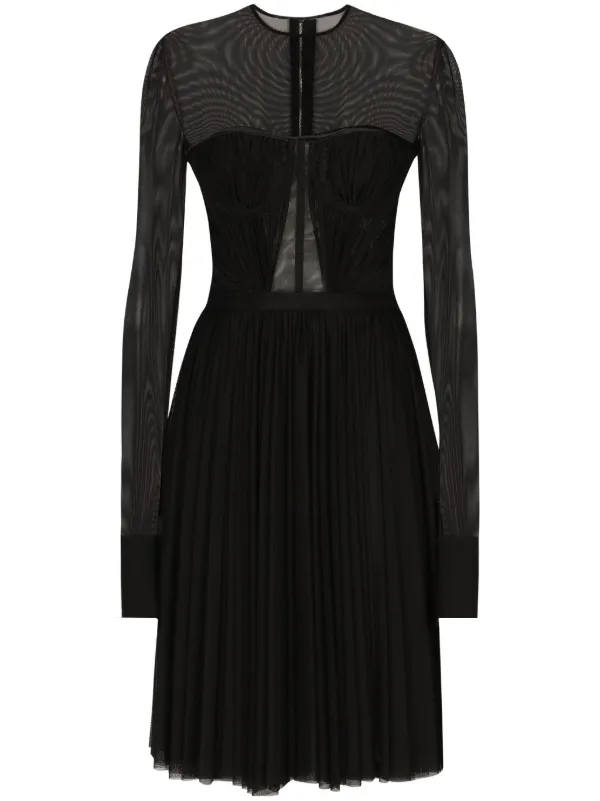 Dolce & Gabbana Light Tulle Dress With Corset Details - Woman Dresses Black 42