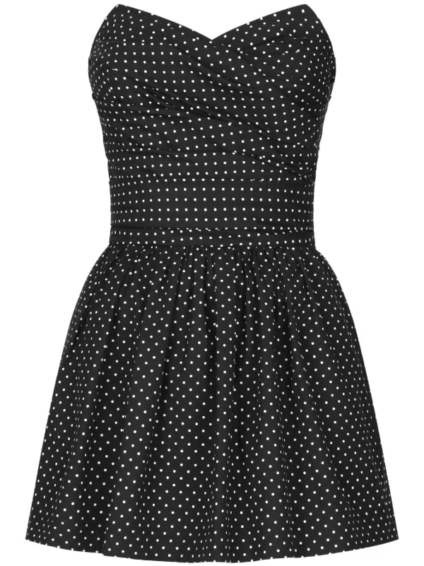 ◆完売前に◆【Dolce&Gabbana】ポルカドット ミニドレス Dolce & Gabbana ポルカドット ミニドレス | ブラック | FARFETCH JP
