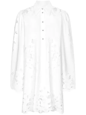 dress blue alpha coat Dolce & Gabbana Green Floral Short Sleeves Cotton V-neck Dress main image 0