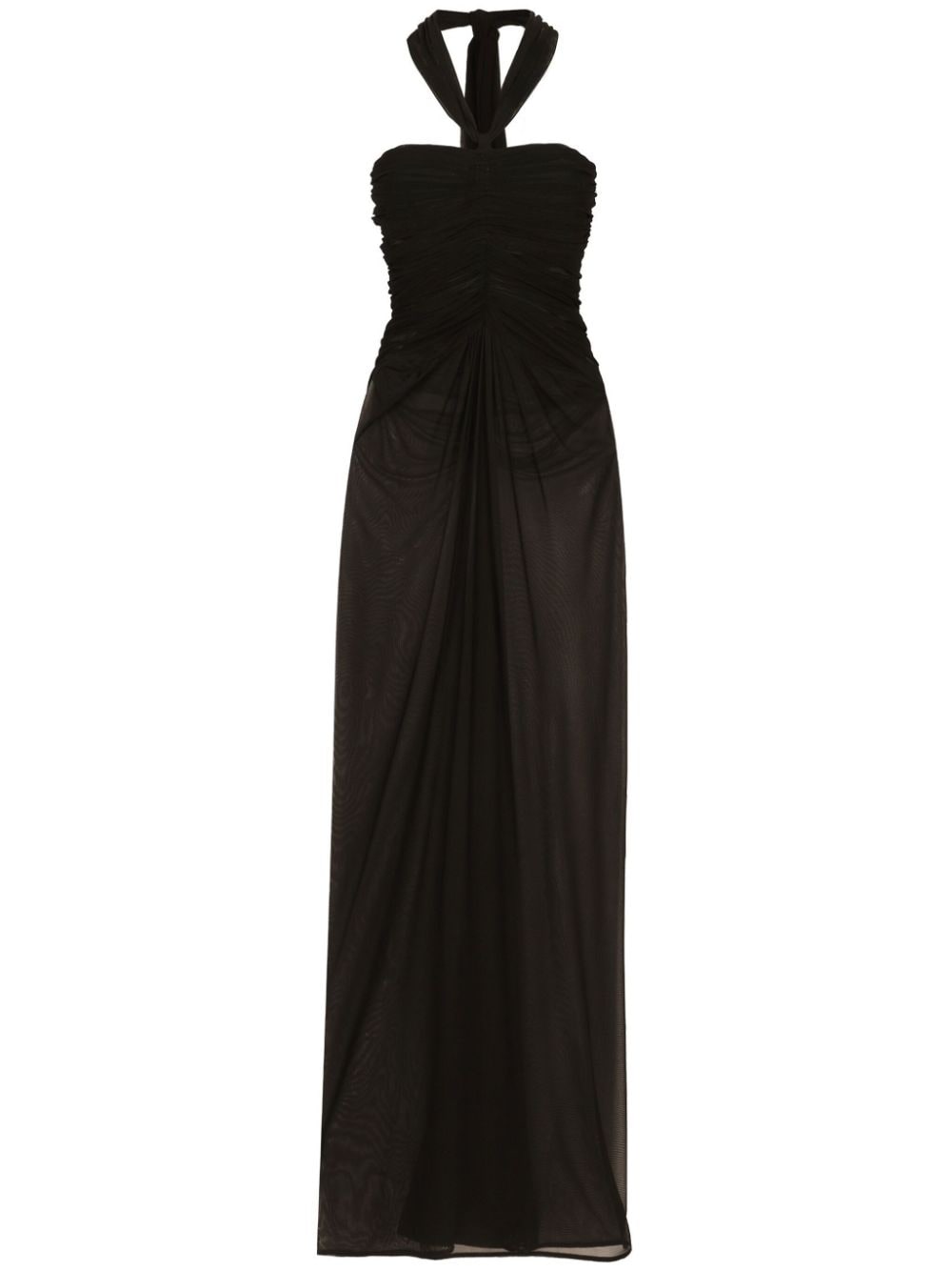 Shop Dolce & Gabbana Organza Maxi Dress In Black