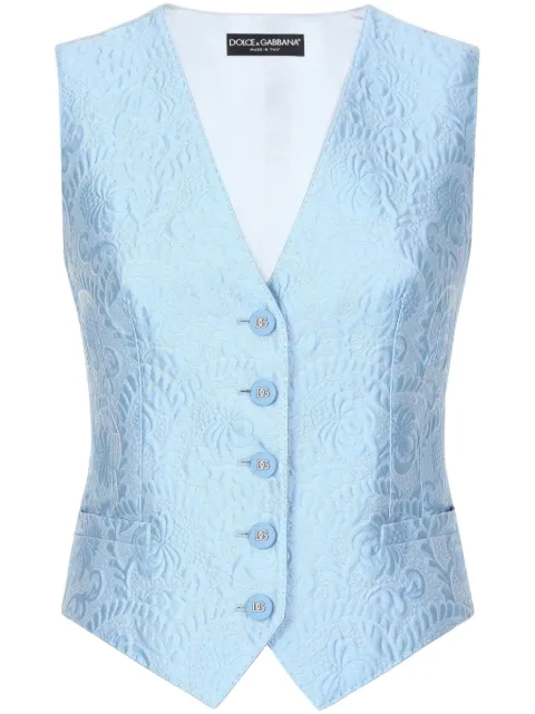Dolce & Gabbana floral-jacquard waistcoat