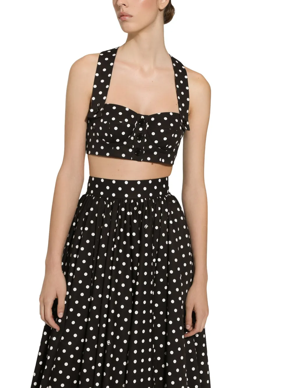 DOLCE & GABBANA POLKA-DOT CORSET TOP