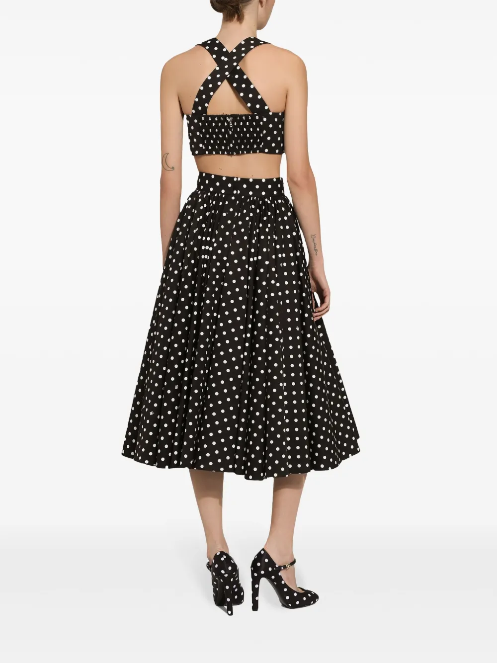 DOLCE & GABBANA POLKA-DOT CORSET TOP