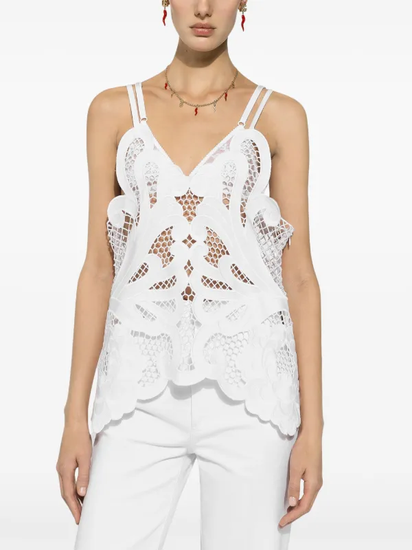 Dolce & Gabbana cut-out Detailed Cotton Top | White | FARFETCH RO