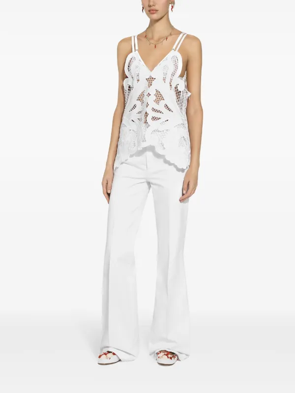 Dolce & Gabbana cut-out Detailed Cotton Top | White | FARFETCH RO