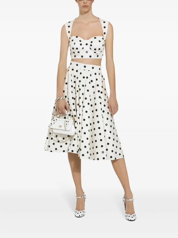 Dolce & Gabbana polka-dot Corset Top | White | FARFETCH