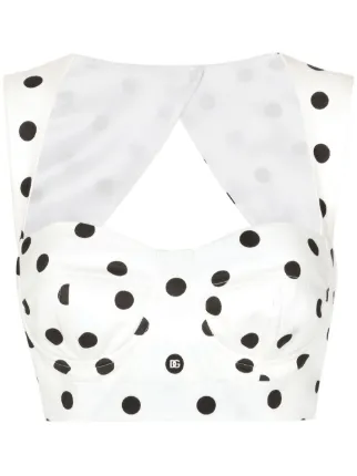 トップス DOLCE&GABBANA Polka Dot Corset Camisole Dolce & Gabbana polka-dot Corset Top | White | FARFETCH