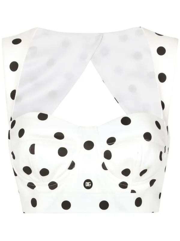 トップス DOLCE&GABBANA Polka Dot Corset Camisole 23602293_53693298_600.jpg