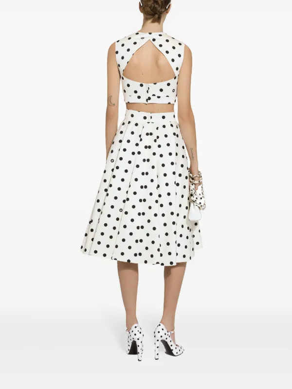 Dolce & Gabbana polka-dot Corset Top | White | FARFETCH CA