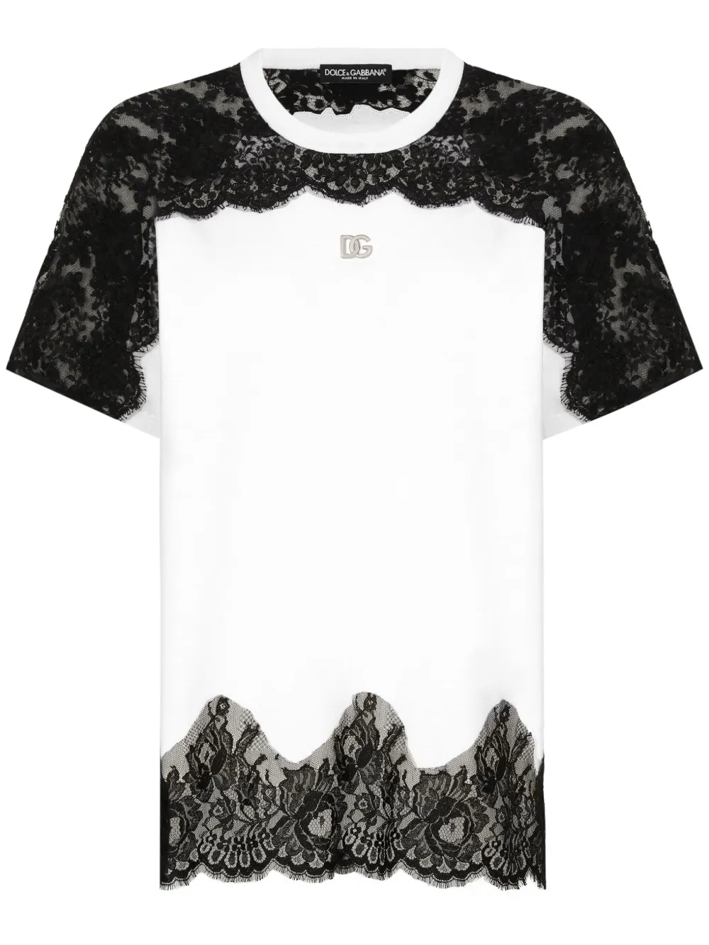 Dolce & Gabbana playera con paneles de encaje | blanco | Image 1