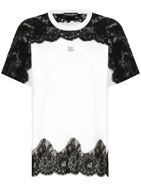 Dolce & Gabbana playera con paneles de encaje