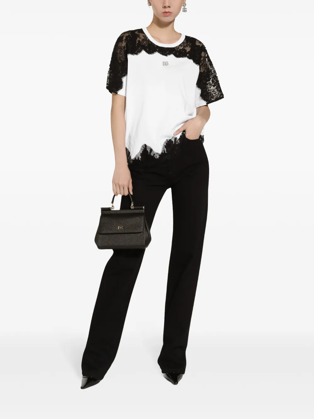 Dolce & Gabbana playera con paneles de encaje | Playeras y jerséis | Image 2