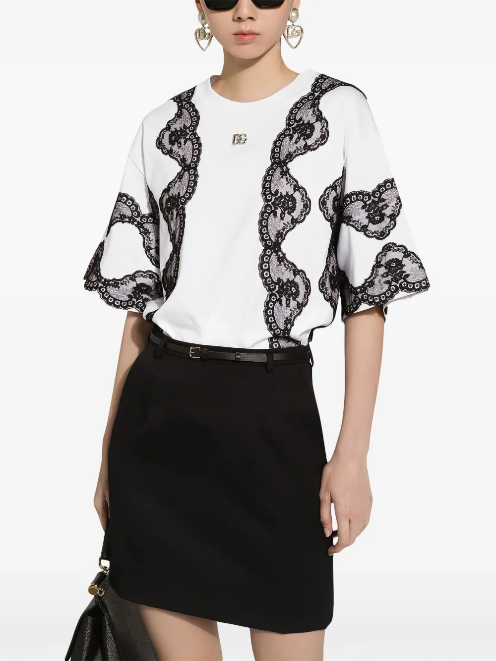 Dolce & Gabbana T-shirt met veterdetail Wit