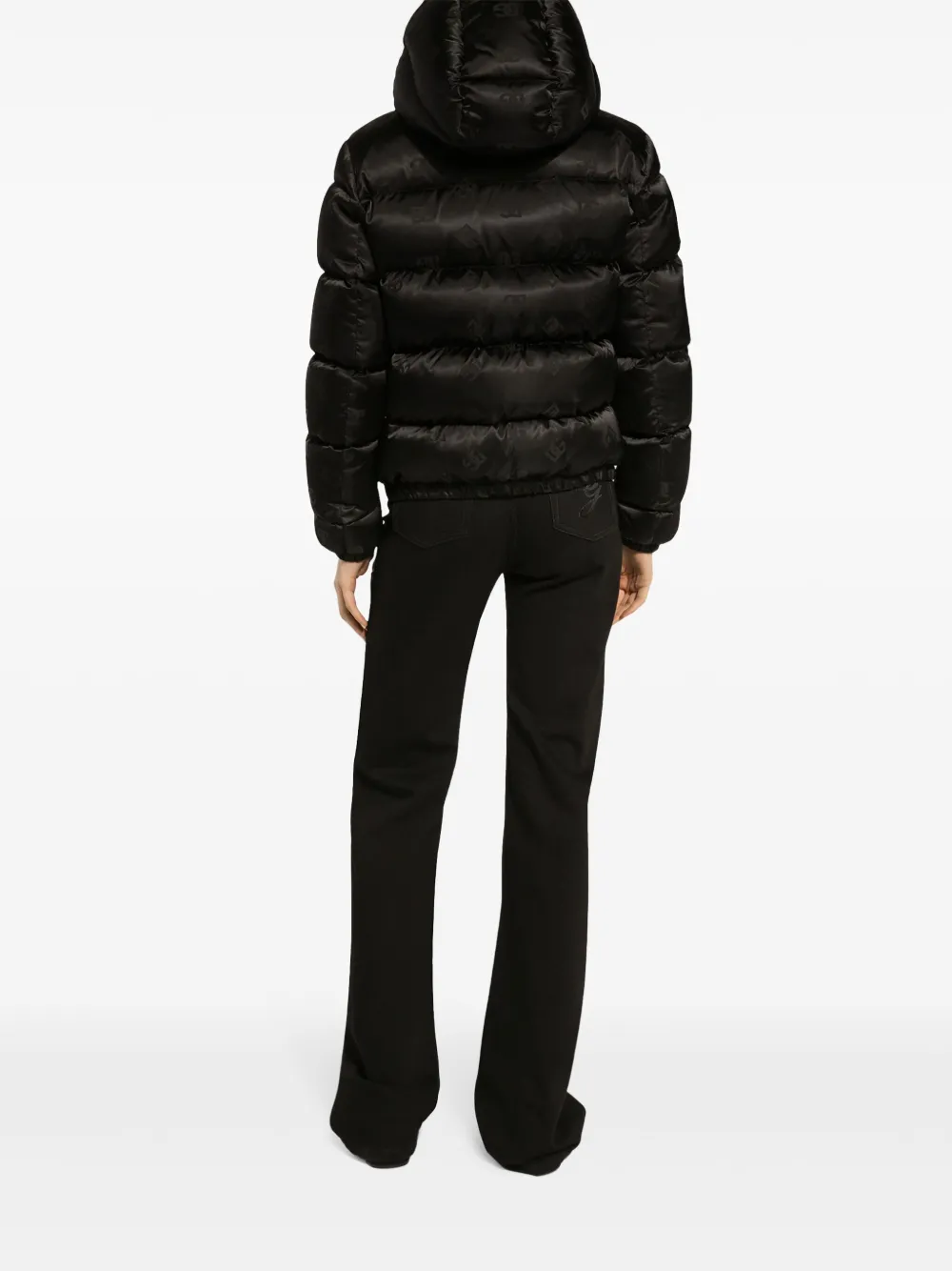 Dolce & Gabbana Donsjack met monogram jacquard Zwart