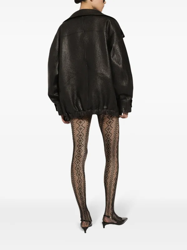 H*h様 DOLCE & GABBANA ブラックレザーライダースジャケット D&G ブラックレザージャケット ブラックのメンズ レザージャケット