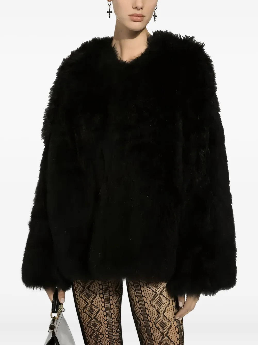 Dolce & Gabbana Lammy coat Zwart