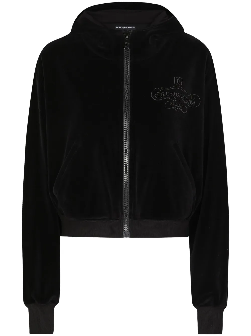 Dolce & Gabbana Hoodie met geborduurd logo Zwart