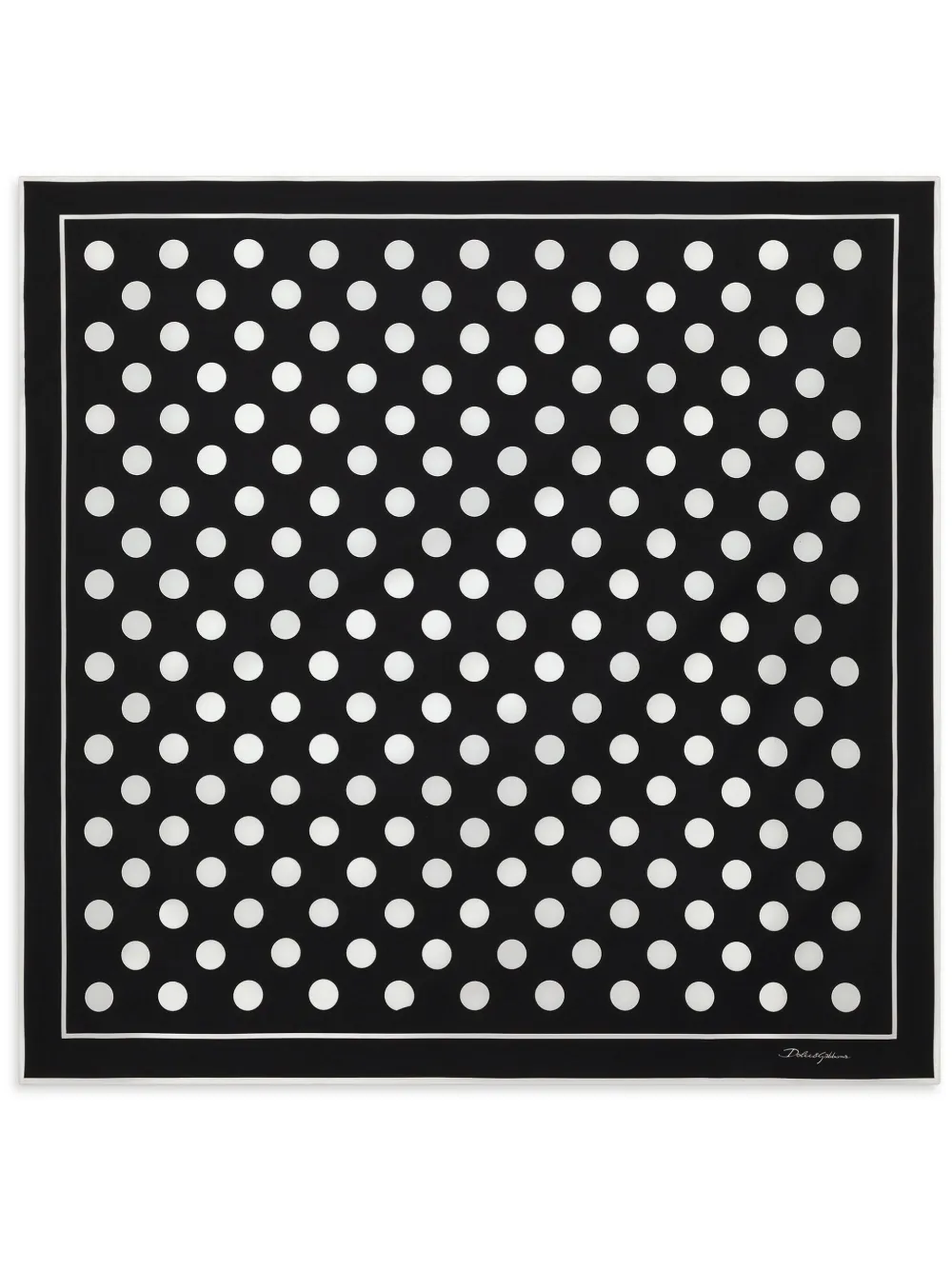 Dolce & Gabbana Polka-dot Cotton Scarf In Black