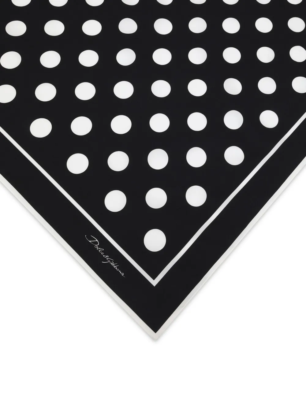 DOLCE & GABBANA POLKA-DOT COTTON SCARF