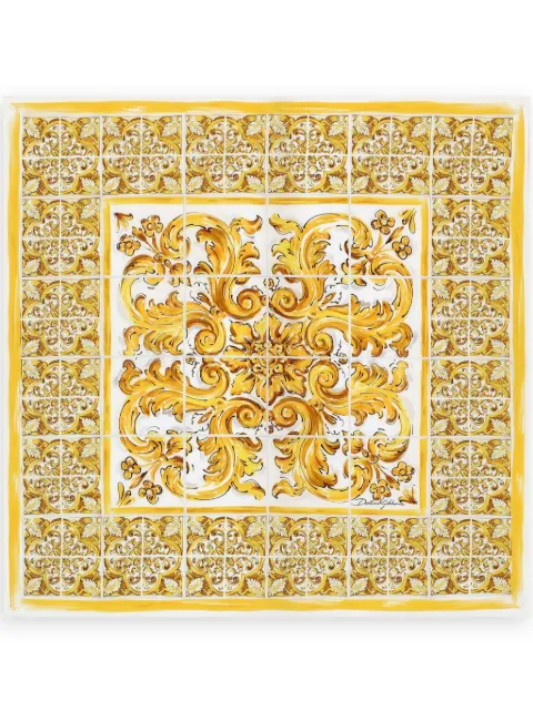 Dolce & Gabbana Majolica-print cotton scarf FN092RGDCI5 - 0