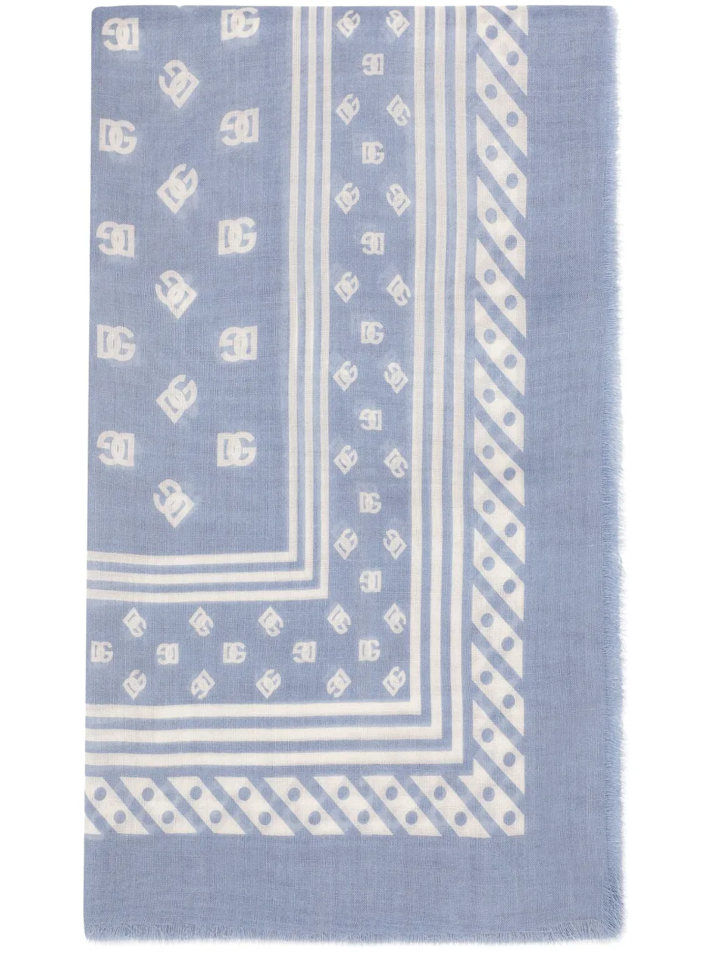 logo-print frayed scarf